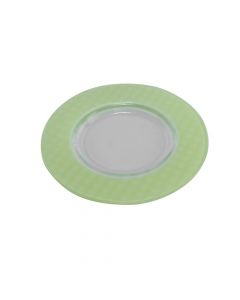 Bisanzio plate PACK/4, Size: Ø22x1cm, Color: Transparent, with beige color on the sides, Material: Glass