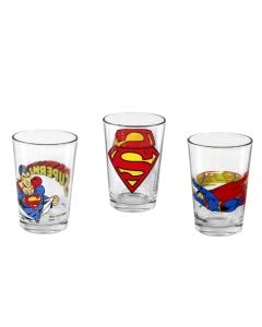 Glass for childrens Superman set/3, Size: D6.5x10cm, Color: Photo-design, Material: Glass