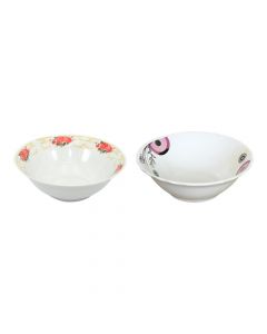 Salad Bowl, Size: 7 " cm, Color: White / Pink, Material: Porcelain