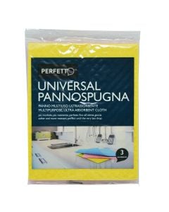 Kitchen cleaning cloth, "Perfetto",  70% cellulose, assorted,  3 pieces, 1 pack
