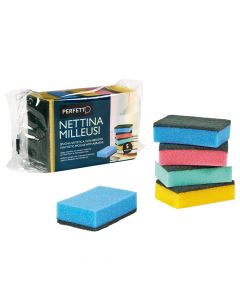 Sponge,  "Perfetto", synthetic, assorted, 11x7,5xH3,5 cm, 5 pieces