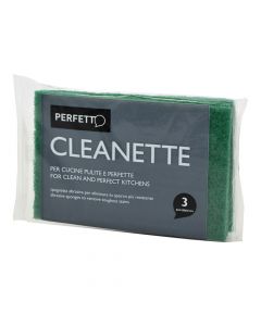 Sponge,  "Perfetto", fibre, green, 15x10 cm,  5 pieces