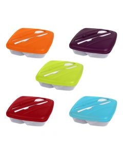 Drina food bowl/3 separate parts, Size: 20x20 cm, Color: Assorted, Material: Plastic