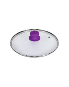 Glass lid, Size: 24cm, Color: Purple / Clear, Material: Glass