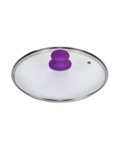 Glass lid, Size: 26cm, Color: Purple / Clear, Material: Glass