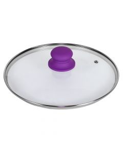 Glass lid, Size: 30cm, Color: Purple / Clear, Material: Glass