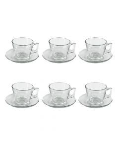 Vela coffee cups 195cc (Pack 6), Size: D.13.7cm, Color: Clear, Material: Glass
