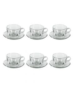 Basic tea cups 230 cc (Pack 6), Size: D.13.7 cm, Color: Clear, Material: Glass