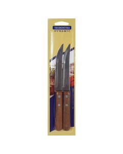 Tramontina Steak knife (Pk 2), Size: 20 cm, Color: Brown, Material: Metal+Wood