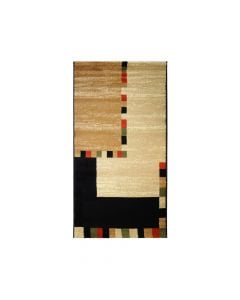 Heatset Carpet rug, Size: 80x120 cm, Color: Beige-Black, Material: PP
