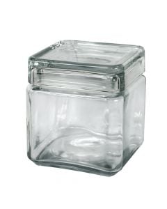 Covered jar 750cc, Size: 10.8x10.8x12.4 cm, Material: Glass