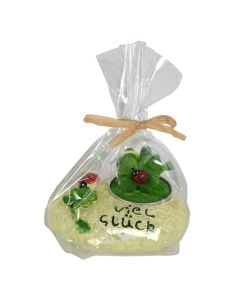 Decorative candle, paraffin, green, dia 9.2xH6 cm