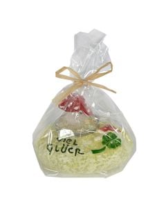 Decorative candle, paraffin, green, dia 9.2xH6 cm