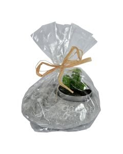 Decorative candle, paraffin, green, dia 5.6xH9 cm