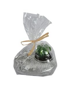 Decorative candle, paraffin, green, dia 5.6xH9 cm