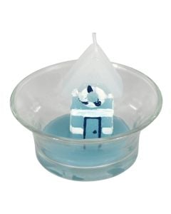 Qiri, parafinë-qeramik, blu, dia 6.3xH5 cm