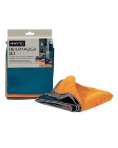 Window cleaning cloth, "Perfetto", Microfibre, 34x45 cm, orange, 3 pieces