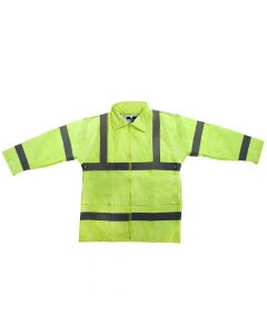 Rain jacket with striped phosphor Hi-Vis, polyester/PVC, yellow,  XXL