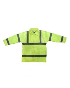 Rain jacket with striped phosphor Hi-Vis, polyester/PVC, yellow,  XL
