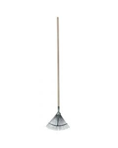 Garden rake with handle, tempered steel/wood, 22 teeth, 140 cm