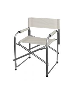 Chair with aluminum structure, Size: 47x57 H 78cm, Color: Ecru, Material: Aluminum + Polyester