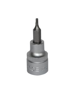 Star socket bit, FORCE, chrome-vanadium, 3/8" T8