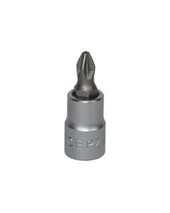 Pozidriv socket bit, FORCE, chrome-vanadium, 1/4" PZ.2
