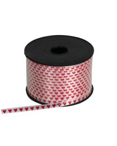 Decorative tape, Color: Transparent/Red heart, Material: Polyester