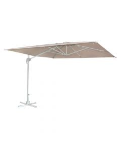 Square umbrella , lateral placement, beige, Stainless steel/Polyester, 300x300 cm