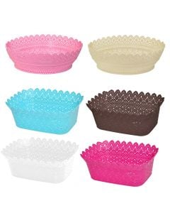 Fruit container, Size: 21x28x10x10 cm Color: Assorted, Material: Plastic