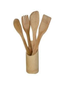 Set: lugë- pirun- spatul, 30 cm, (ngjyrë natyrale), bambu