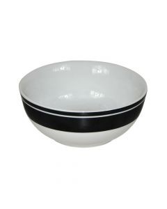 HG Bowl, Size: Dia. 14.5x6 cm Color: White + Black, Material: Porcelain