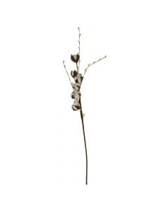 Artificial Decorative Flower Size70cm Color White/Brown Material Cotton+Wood
