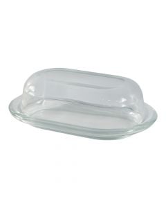 Basic butter dish, Size 17xH7cm, Color: Clear, Material: Glass