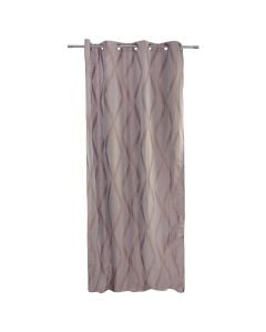 Curtain with rings, polyester, beige, 140x260 cm