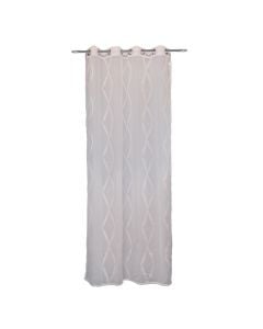 Curtain with rings, polyester, white-beige, 140x260 cm