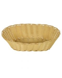Oval bread basket, Size: 17x25x6 cm, Color: Natural, Material: PVC