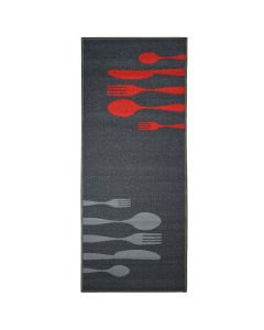 Kitchen rug, Size: 57x140cm, Color: Grey, Material: Polyester