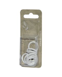 Ring for curtain rod, Size: Dial.16x22mm, Color: White, Material: Plastic