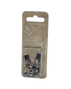 Metal clip with hook, Size: 3cm, Color: Chrome plated, Material: Metallic