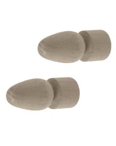 Knobs for wooden rod, Size: Dia.11mm, Color: Bleached ash, Material: Wooden