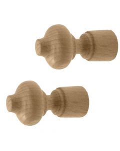Knobs for wooden rod, Size: Dia.11mm, Color: Natural, Material: Wooden