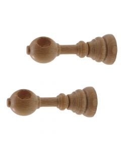Extensible support for wooden rod, Size: Dia.11mm, Color: Natural, Material: Wood