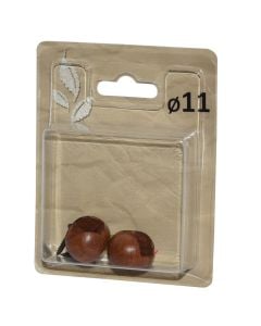 Support for wooden rod, Size: Dia.11mm, Color: Teak, Material: Wood