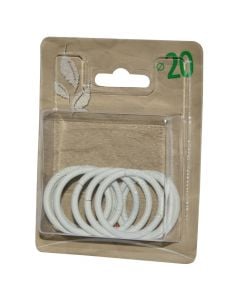 Rings for metalic curtain rod, Size:Dia.20mm, Color: White, Material: Metalik