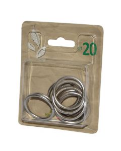 Rings for metalic curtain rod, Size:Dia.20mm, Color: Nikel, Material: Metalik