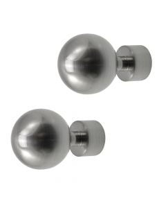 Knobs for metalic rod SFERA, Size: Dia.20mm, Color: Brushed steel, Material: Metalic