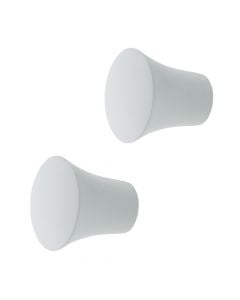 Knobs for metalic rod CONO, Size: Dia.20mm, Color: White, Material: Metalic