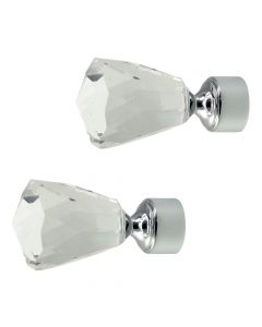 Knobs for metalic rod DIAMANTE, Size: Dia.20mm, Color: Polished chrome, Material: Metalic