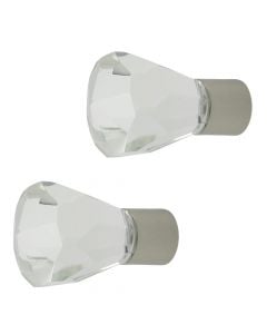Knobs for metalic rod DIAMANTE, Size: Dia.20mm, Color: Brushed steel, Material: Metalic
